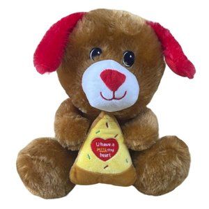 Hug & Luv Pizza Pup Dog Puppy "U Have a Pizza My Heart" 10" Plush Stuffed Animal